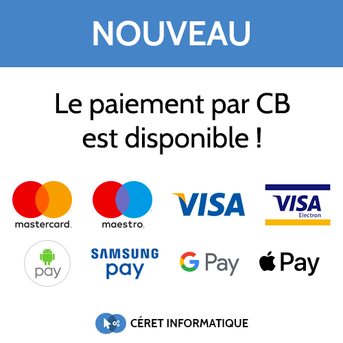 Le paiement par CB est disponible ! Céret Informatique